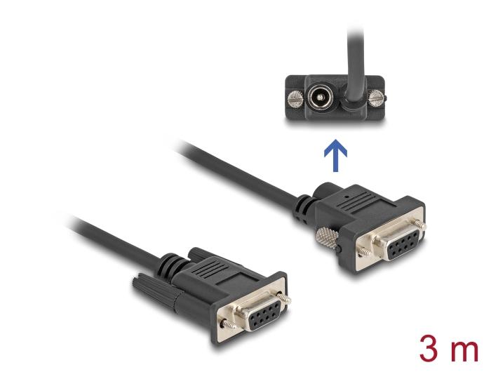 Delock Seriell Kabel RS-232 D-Sub9 stik til D-Sub9 stik strømtilslutning