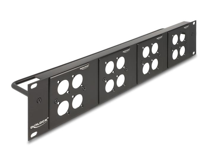 Delock D-Typ 19″ Patchpanel med 4 D-Typ plader 86 x 86 mm og 4 porte 2