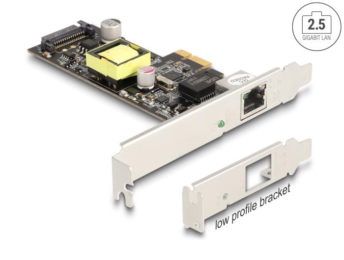 Delock PCI Express x1 kort med 1 x 2,5 Gigabit LAN PoE+ i225