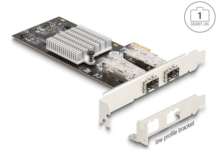Delock PCI Express x1 kort med 2 x SFP-stik Gigabit LAN i350