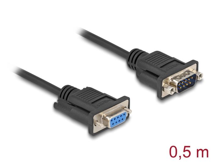 Delock Seriell Kabel RS-232 D-Sub9 Stik til Hun med smal Stik