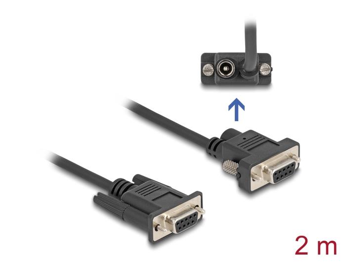 Delock Seriell Kabel RS-232 D-Sub9 stik til D-Sub9 stik strømtilslutning