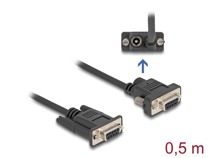 Delock Seriell Kabel RS-232 D-Sub9 stik til D-Sub9 stik strømtilslutning