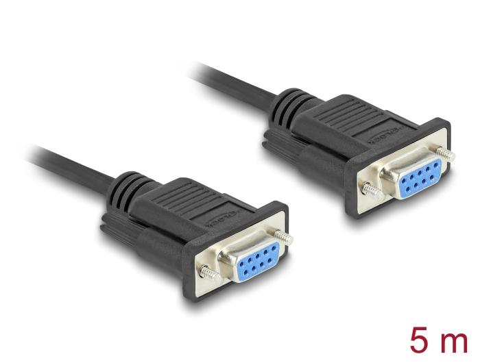 Delock Seriell Kabel RS-232 D-Sub9 Hun til Hun med smal stik-hus