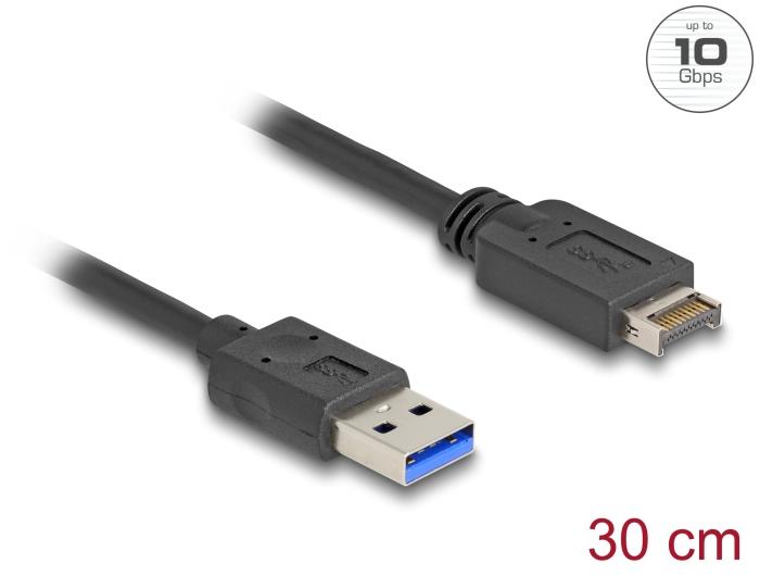 Delock USB 10 Gbps Kabel USB type-E Key A 20-polet stik til USB type-A stik