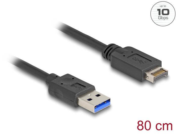 Delock USB 10 Gbps Kabel USB type-E Key A 20-polet stik til USB type-A stik