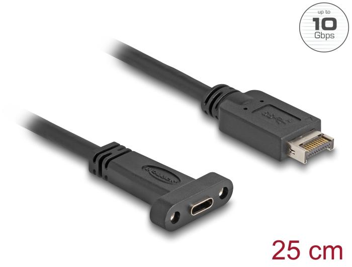 Delock USB 10 Gbps Kabel USB Type-E Key A 20-Pin stik til USB Type-C™ stik