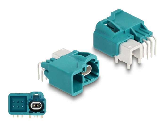 Delock HDMTD single + Powerpin stik vinklet til PCB