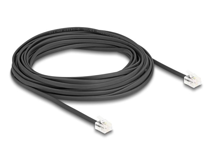 Delock Telefonkabel RJ11 Stik til RJ11 Stik sort 10 m