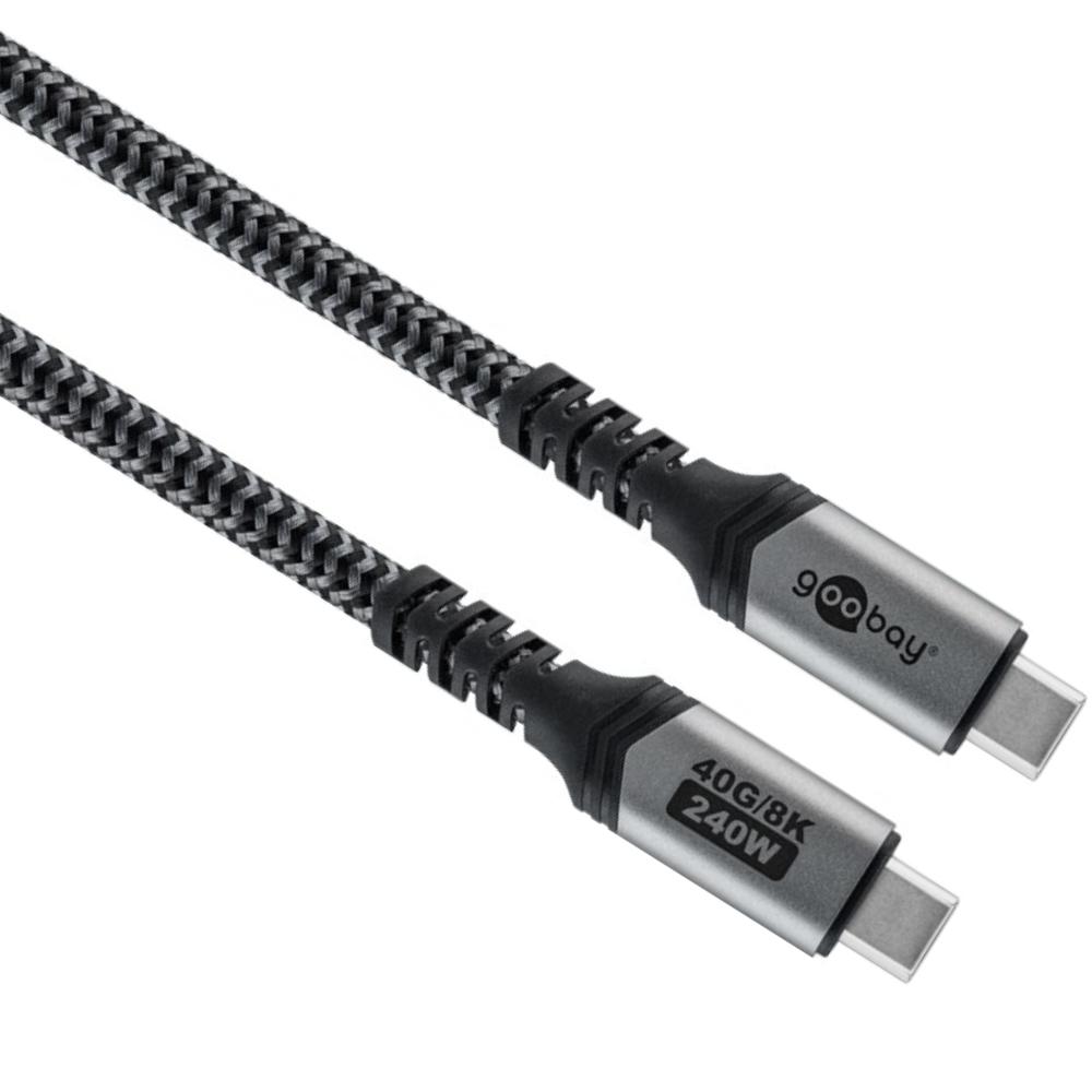 USB-C™ Kabel med tekstilvæv, USB4™, 240 W, 40 Gbit/s, Power Delivery