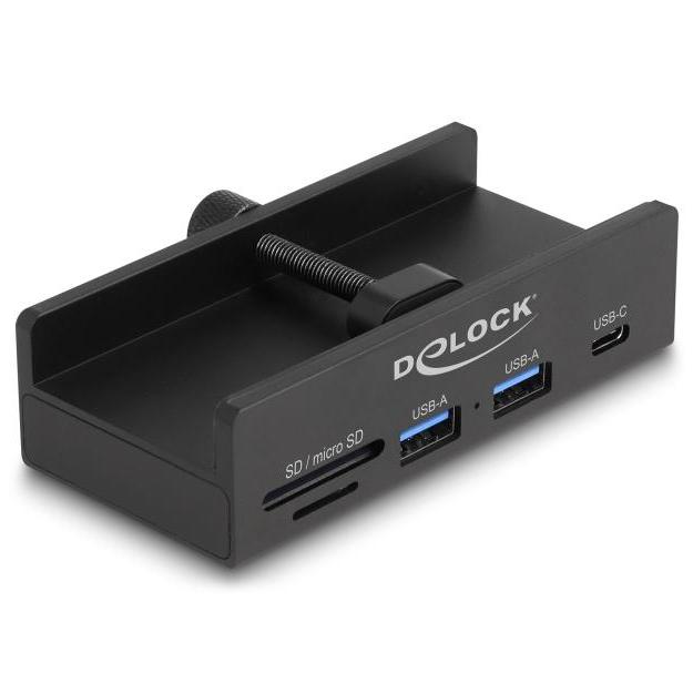 Delock Ekstern USB 5 Gbps Hub med 2 x USB type-A, 1 x USB Type-C™ og SD