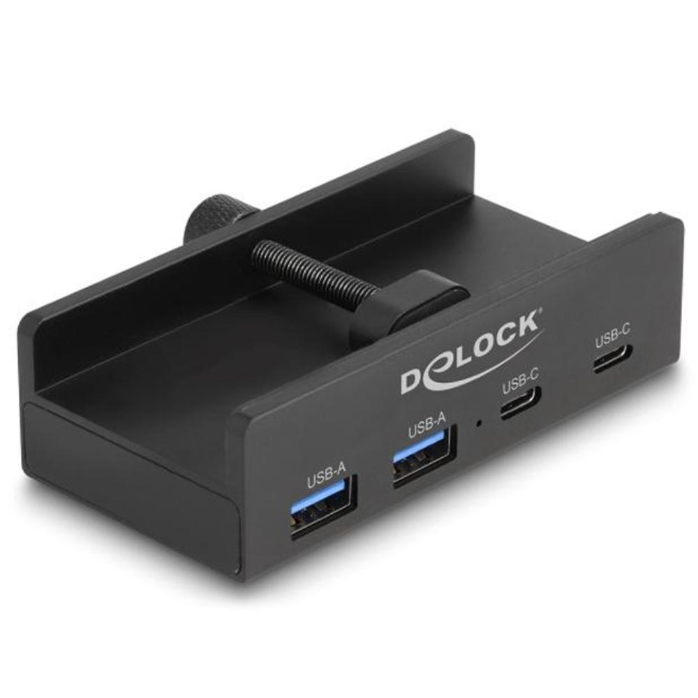 Delock External USB 5 Gbps 4 Port Hub 2 x USB Type-A og 2 x USB Type-C™.