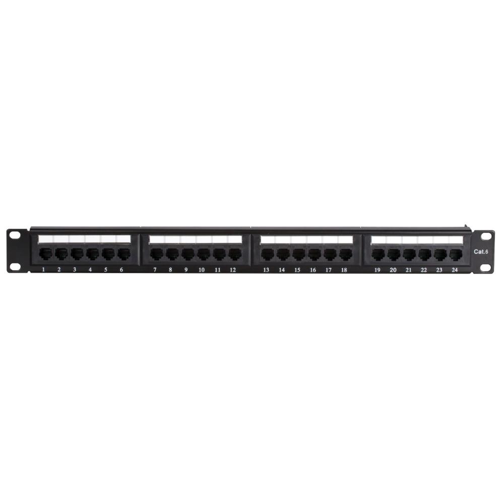 1U 24-ports patchpanel Cat 6 UTP 483 x 35 x 44 mm (BxDxH) Patchskab Serverskab Dataskab