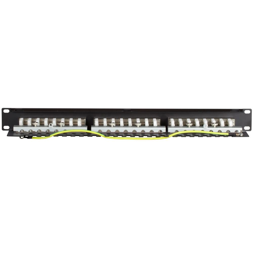 1U 24-ports patchpanel Cat 6 FTP 483 mm x 113 mm x 44 mm (BxDxH) 19 tommer Patchskab Serverskab Dataskab