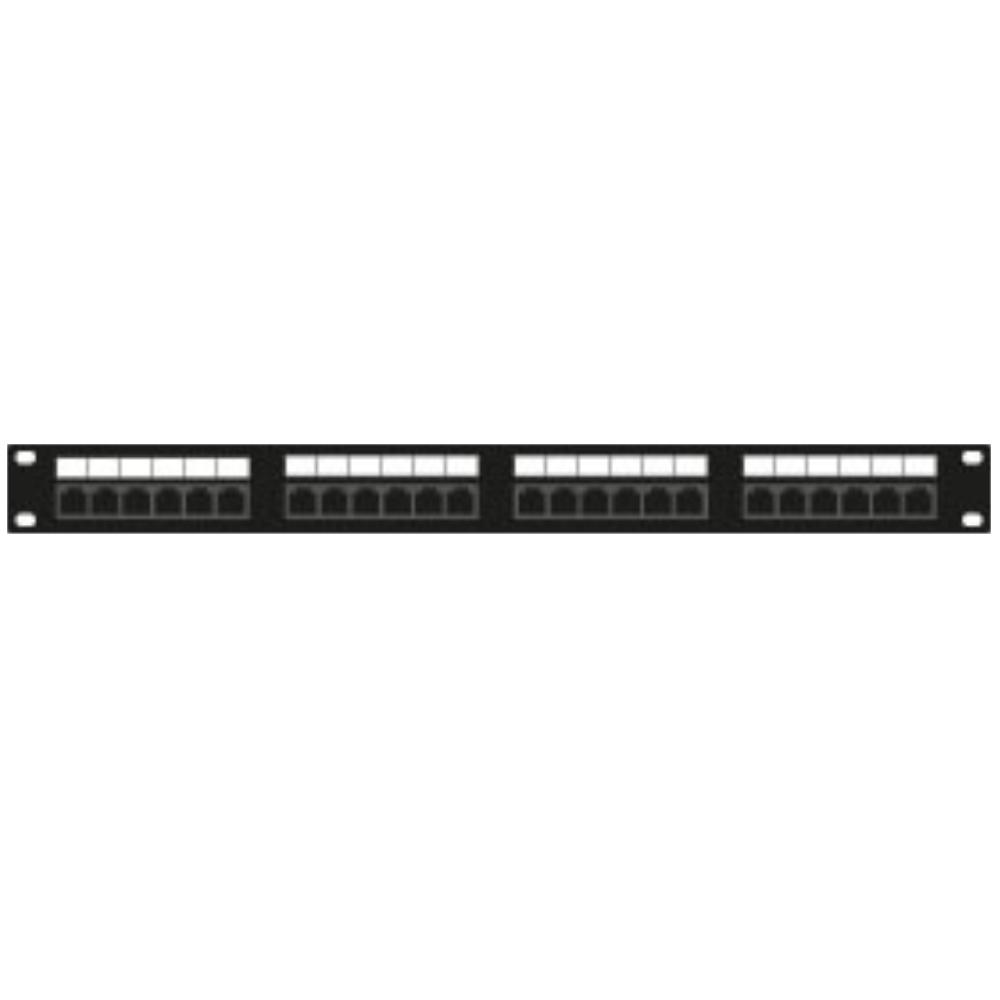 1U 24-ports patchpanel Cat 6 FTP 483 mm x 113 mm x 44 mm (BxDxH) 19 tommer Patchskab Serverskab Dataskab