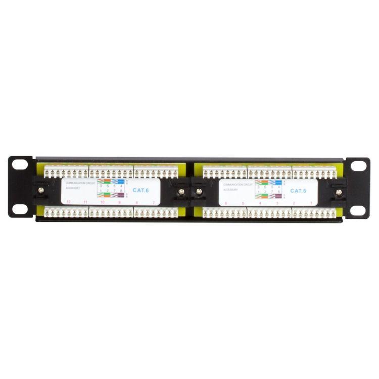 1U Patchpanel 12 porte 10 tommer 12x RJ45 female Patchskab Vægskab Dataskab
