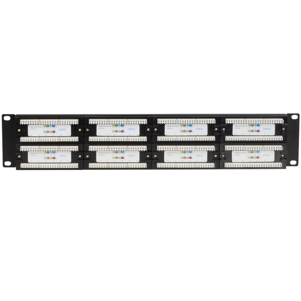 2U 48-ports patchpanel Cat 6 UTP 483 mm x 35 mm x 89 mm (BxDxH) 19 tommer Patchskab Serverskab Dataskab