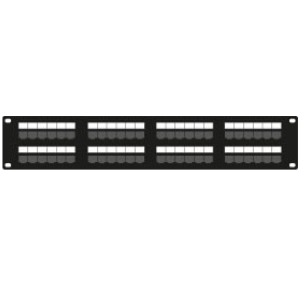 2U 48-ports patchpanel Cat 6 UTP 483 mm x 35 mm x 89 mm (BxDxH) 19 tommer Patchskab Serverskab Dataskab