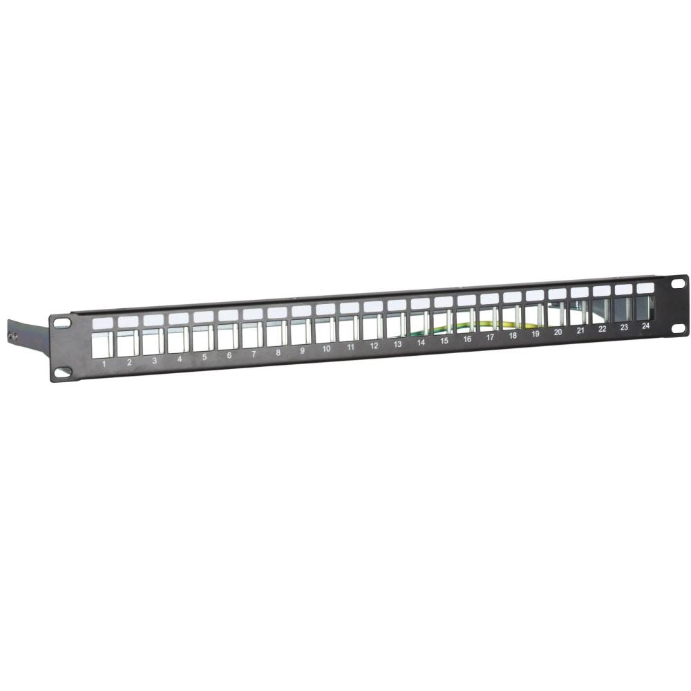 1U 24-ports patchpanel Keystones Patchskab 19 tommer Serverskab Dataskab