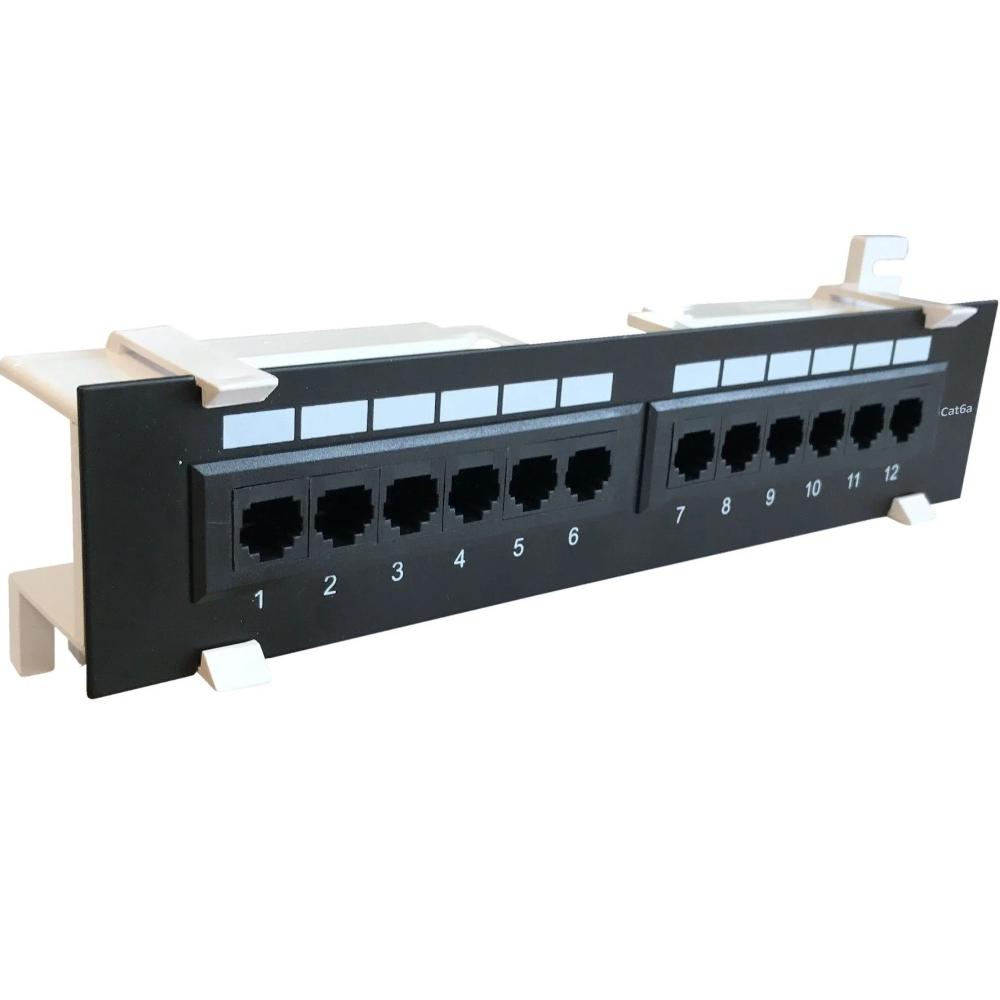 1U vægmonteret 12-ports patchpanel Cat 6a UTP Patchskab Serverskab Dataskab
