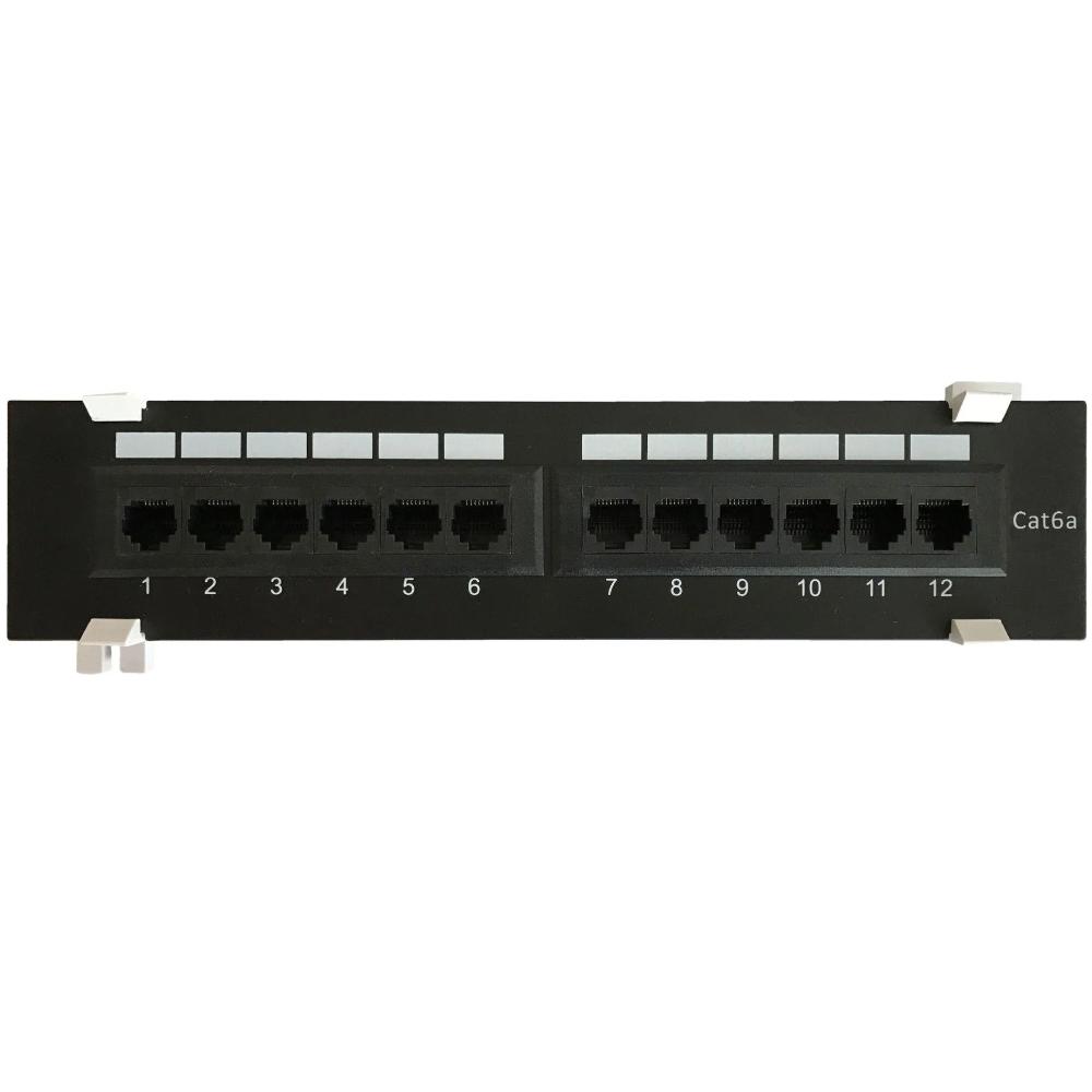 1U vægmonteret 12-ports patchpanel Cat 6a UTP Patchskab Serverskab Dataskab