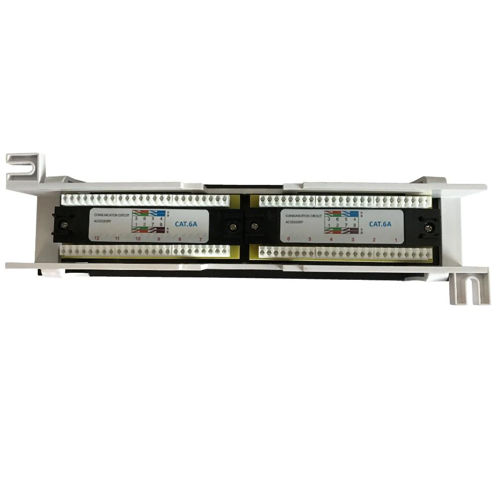 1U vægmonteret 12-ports patchpanel Cat 6a UTP Patchskab Serverskab Dataskab