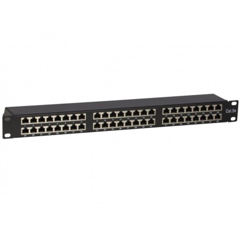 1U 48-ports patchpanel Cat 5e FTP 483 mm x 103 mm x 44 mm (BxDxH) 19 tommer Patchskab Serverskab Dataskab