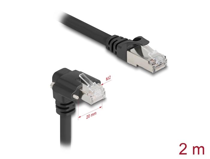 Delock GigE Kamerakabel RJ45 stik 90 vinklet med skruer til RJ45