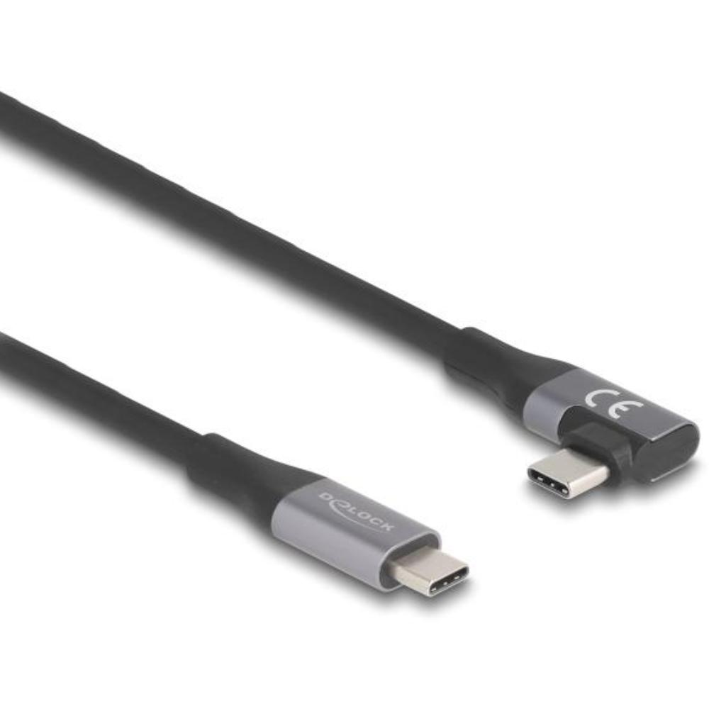 Delock USB 40 Gbps Kabel vinklet til venstre/højre USB PD 3.1 Extended Power