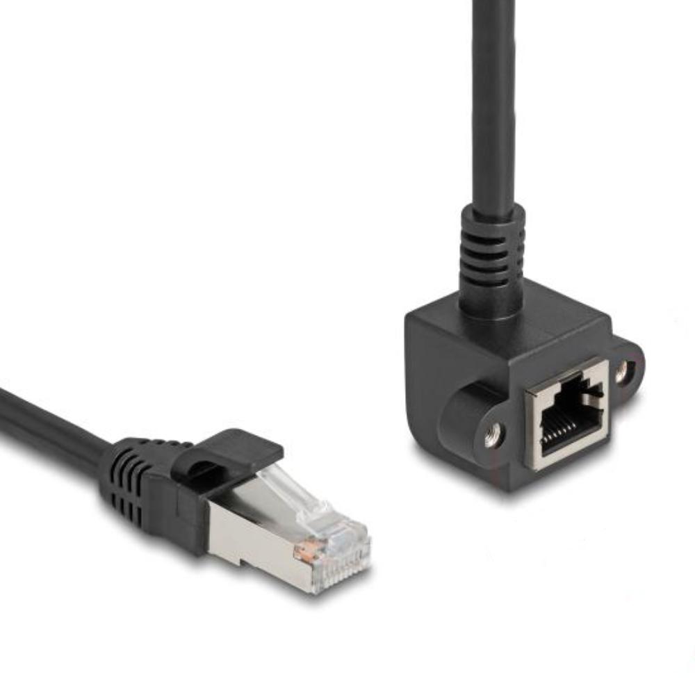 Delock Netværksforlængerkabel RJ45 Stik til RJ45 Stik 90 vinklet