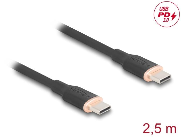 Delock USB 2.0 Kabel USB Type-C™ stik til stik PD 3.0 60 W 2,5 m sc