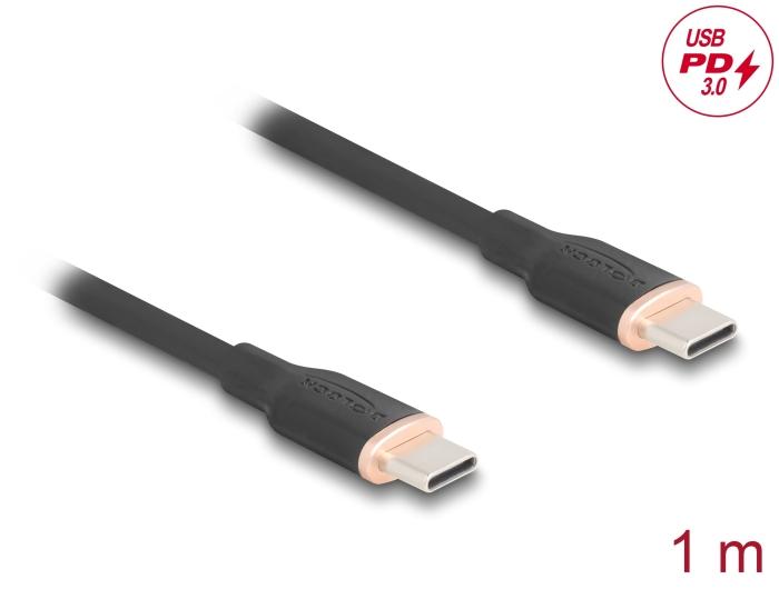 Delock USB 2.0 Kabel USB Type-C™ stik til stik PD 3.0 60 W 1 m sort