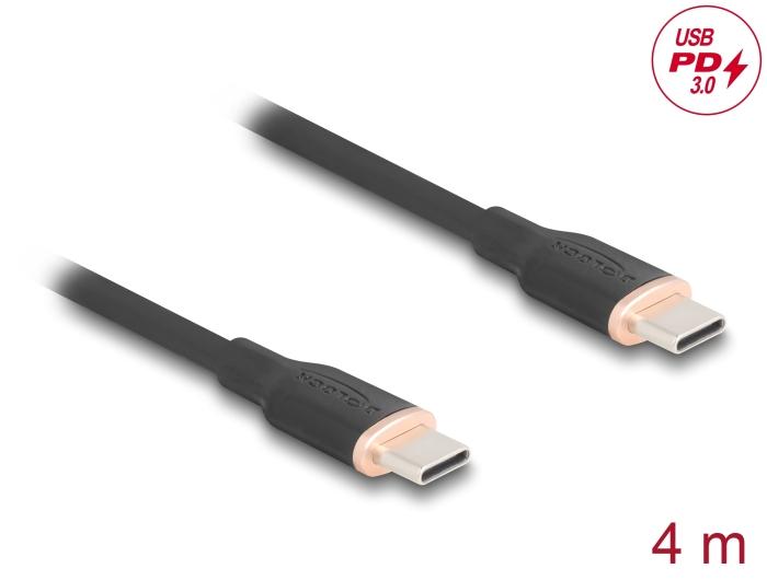 Delock USB 2.0 Kabel USB Type-C™ stik til stik PD 3.0 60 W 4 m sort