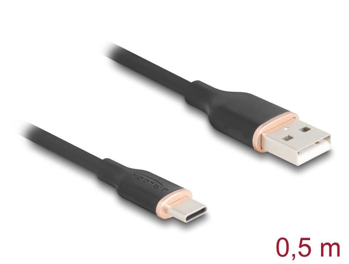 Delock USB 2.0 Kabel USB Type-A stik til USB Type-C™ stik 0,5 m sort