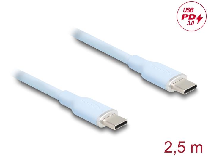 Delock USB 2.0 Kabel USB Type-C™ Stik til Stik PD 3.0 60 W 2,5 m bl