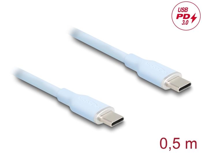Delock USB 2.0 Kabel USB Type-C™ stik til stik PD 3.0 60 W 0,5 m bl