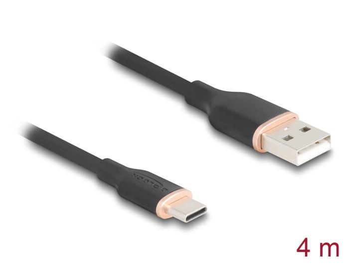 Delock USB 2.0 Kabel USB Type-A stik til USB Type-C™ stik 4 m sort