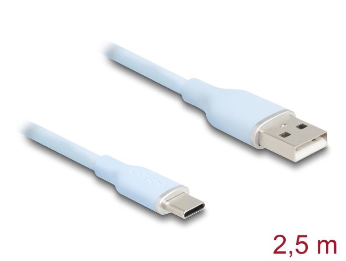 Delock USB 2.0 Kabel USB Type-A stik til USB Type-C™ stik 2,5 m blå