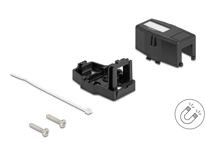 Delock Keystone Tomhus 1 Port med magnetisk underside, sort