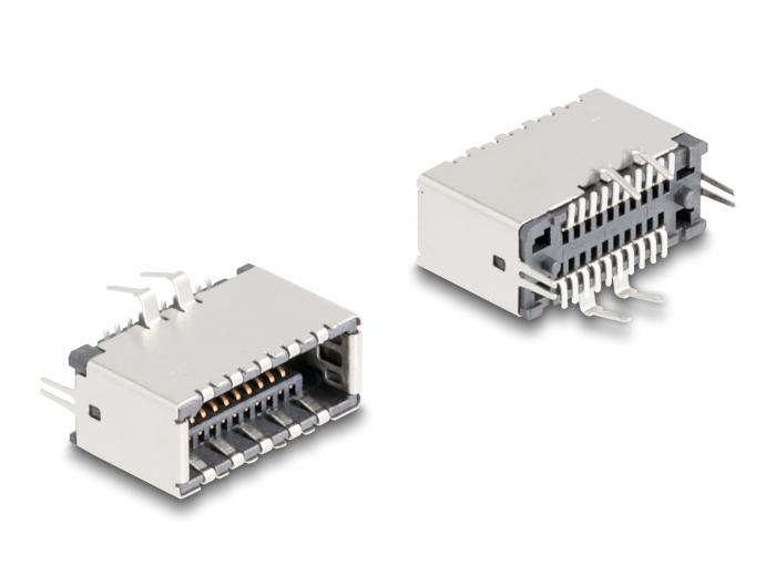 Delock USB Type-E Key A 20-pins female connector verticaal voor SMT-soldeermontage