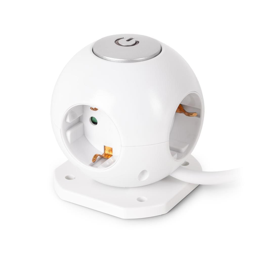 Entac Power Ball 4 stikdåser med skifter 1,5m 3G1,5 - Entac