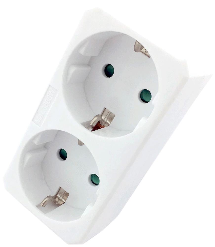 Entac Power Adapter 2 stikdåser (2 geaard) - Entac