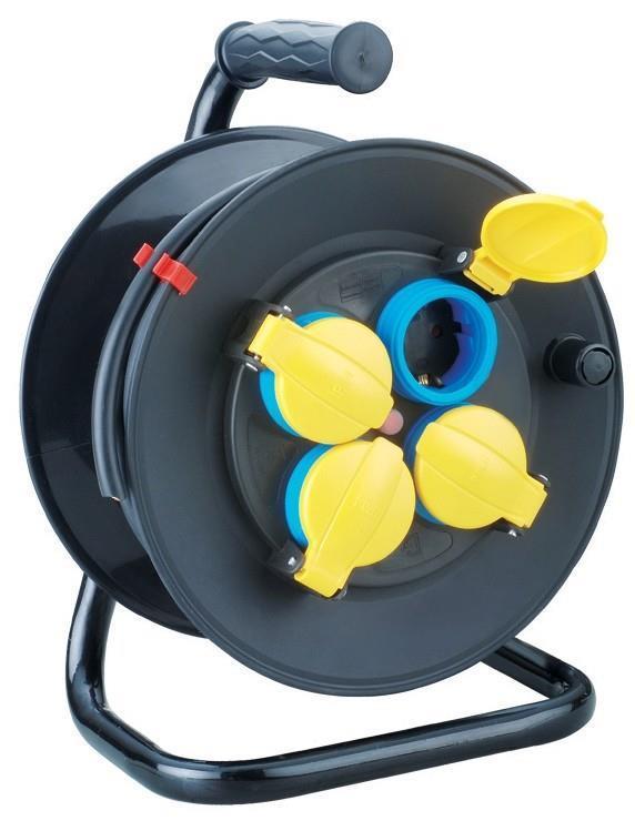 Entac Socket IP44 Kabelhaspel 4 stikdåser 20m - Entac
