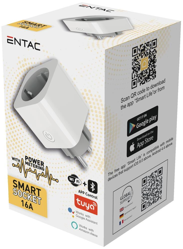 Entac Smart Single Socket Adapter med strømforbrugsmåler WIBLE - Entac