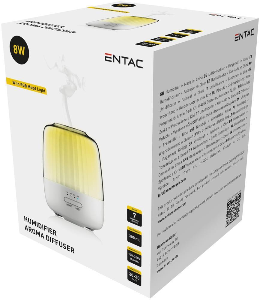 Entac Aromaterapi-luftfugter med RGB-stemningslys 300 ml 8 W - Entac