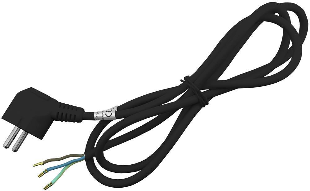 Entac Rewireable Cord 3G1.0 1,5m med jordet stik sort - Entac