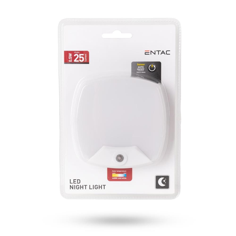 Entac Natlampe 0,5W Kvadratisk Hvid - Entac
