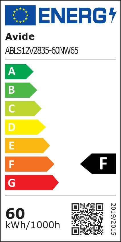 Avide LED Strip 12V 12W 4000K IP65 5m - Avide