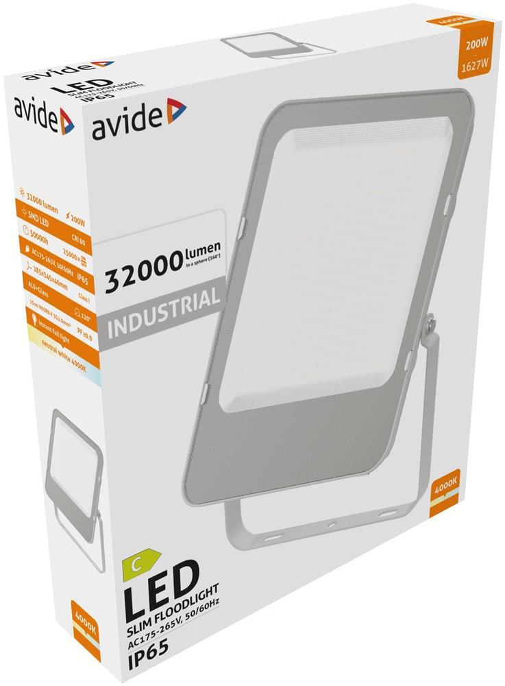 Avide LED-projektør Industri SMD 200W NW 4000K 160lm/W - Avide