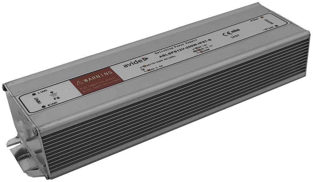 Avide LED Strip 12V 200W IP67 Slim Strømforsyning - Avide